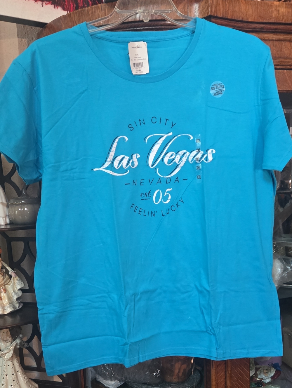 Hudson Jeans Bright Blue Las Vegas Graphic Tee